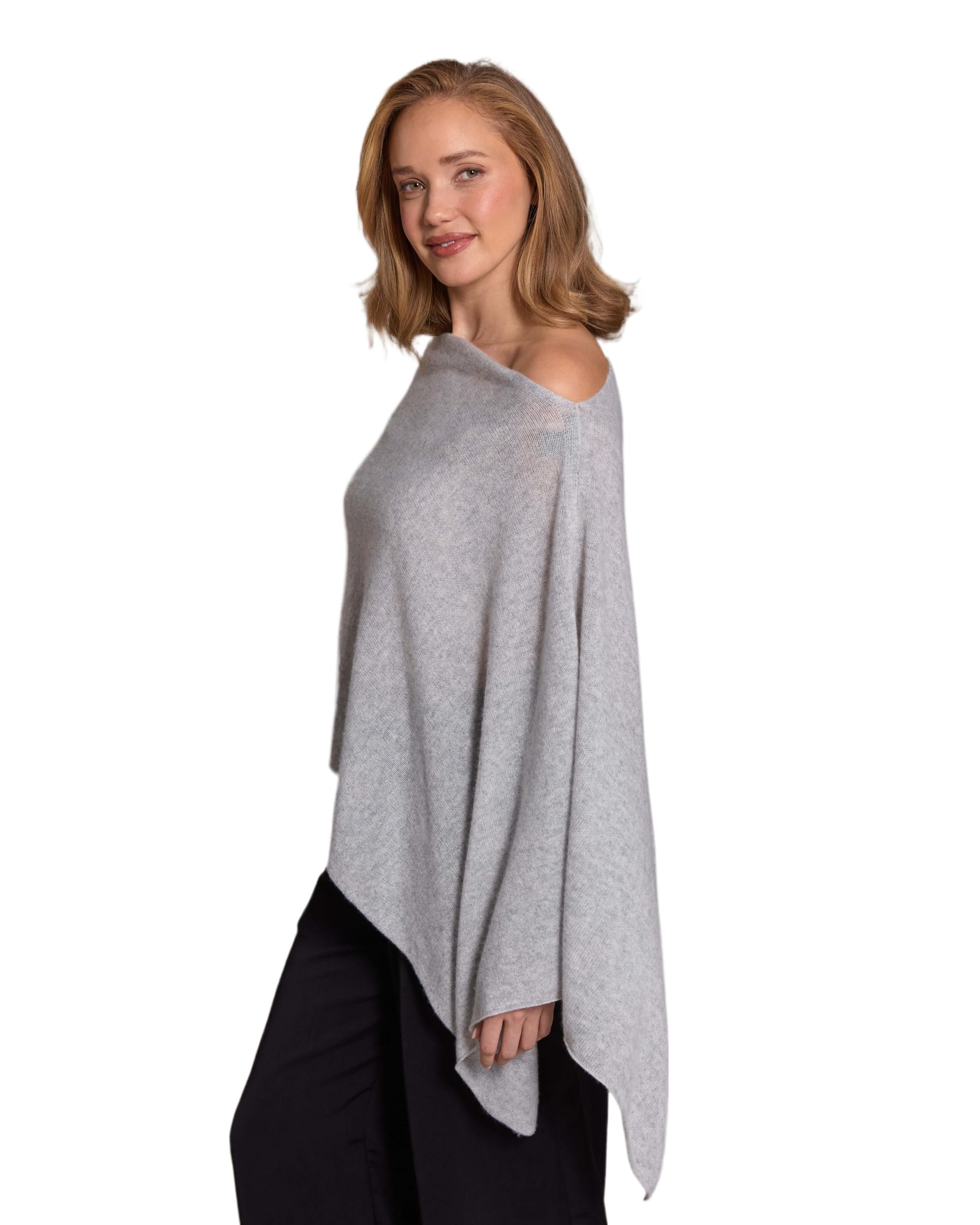CLAUDIA NICHOLE by Alashan 100% Cashmere Luxe Dress Topper Poncho - Lightweight Soft Cozy Wrap Shawl - Perfect for Office, Travel & Special Occasions - Elegant Women's Fashion Gift