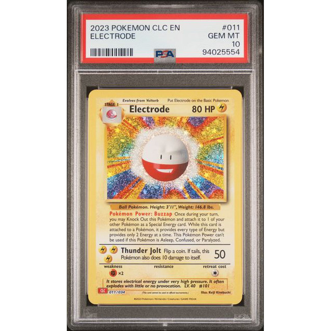 2023 Pokemon Classic Collection Electrode 011/034 PSA 10 Graded Card - Rare Collectible for Pokemon Fans, Gaming Tournaments & Investment