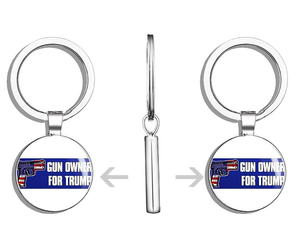 Trump Gun Owner Keychain - Conservative GOP NRA 2nd Amendment Rights Double Sided Stainless Steel Key Ring | Perfect for Car Keys, House Keys & Key Finder | Show Your Patriotism & Support for Gun Rights