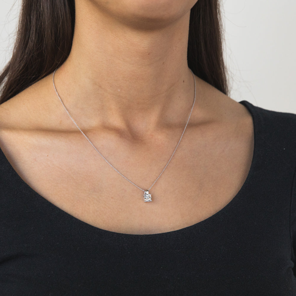 9ct White Gold 1/2 Carat Diamond Pendant Necklace with 45cm Chain - Elegant Jewelry Gift for Women, Perfect for Weddings, Anniversaries & Special Occasions