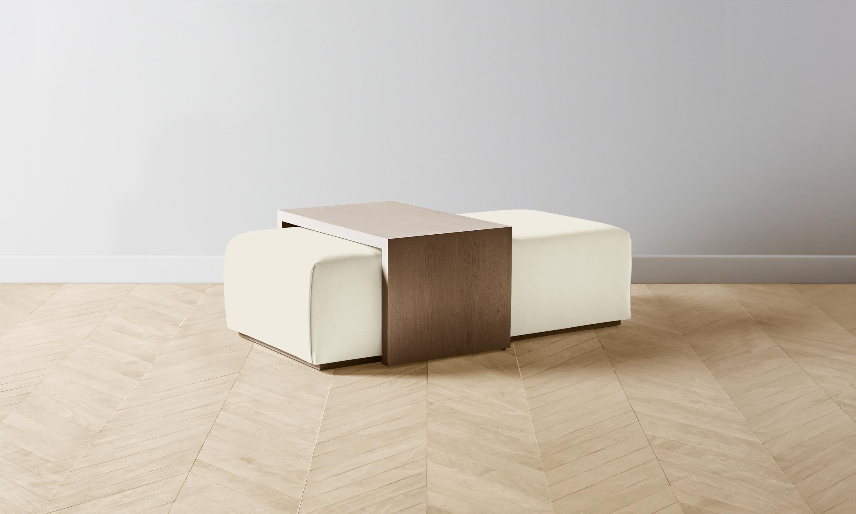 The Bowery Ottoman - Premium Pebbled Leather Swan Stool for Living Room, Bedroom & Office - Modern Footrest & Stylish Seating Solution