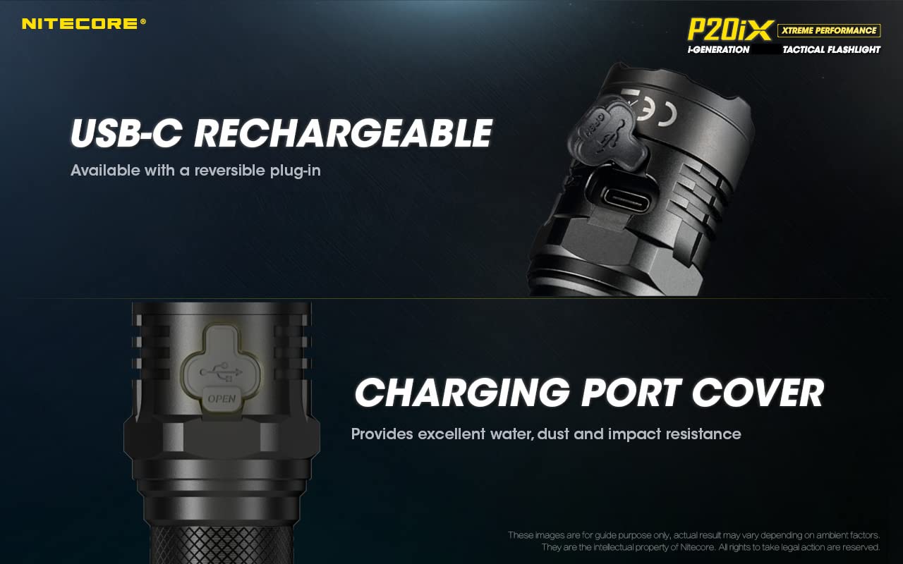 Nitecore P20iX 4000 Lumen Tactical Flashlight - USB-C Rechargeable Super Bright LED Flashlight with LumenTac Organizer | Perfect for Camping, Hiking, Emergency & Outdoor Adventures