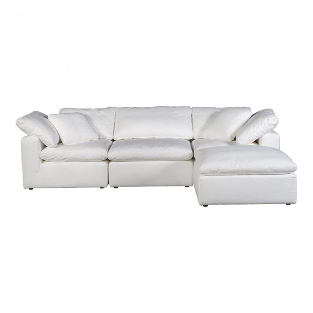 Clay Lounge Modular Sectional Sofa - White Performance Fabric - Perfect for Living Room, Family Room & Modern Home Decor