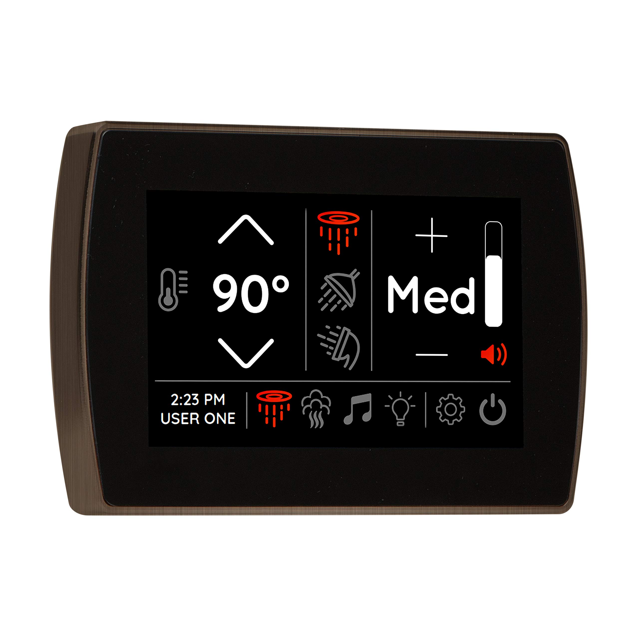 Thermasol Signatouch Square Shower Controller - Flush Mount, Antique Nickel Finish (STCM-AN) | Modern Bathroom Upgrade for Steam Showers & Luxury Spa Experience