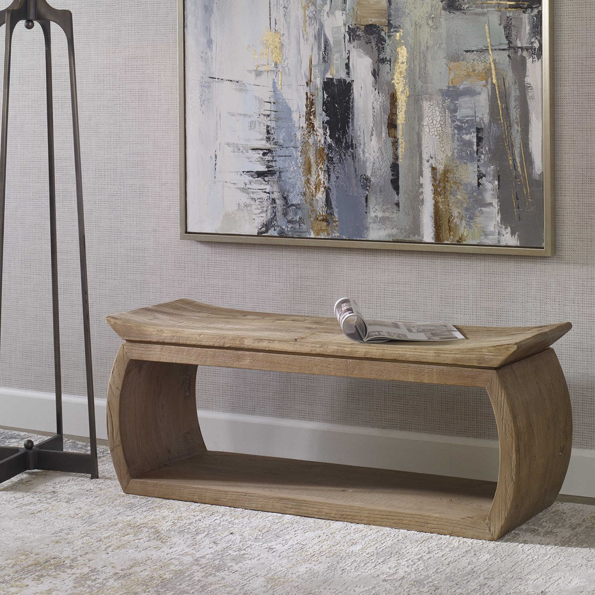 Modern Wooden Entryway Bench - Sturdy & Stylish Hallway Seating with Storage | Perfect for Entryway, Mudroom, or Bedroom Décor