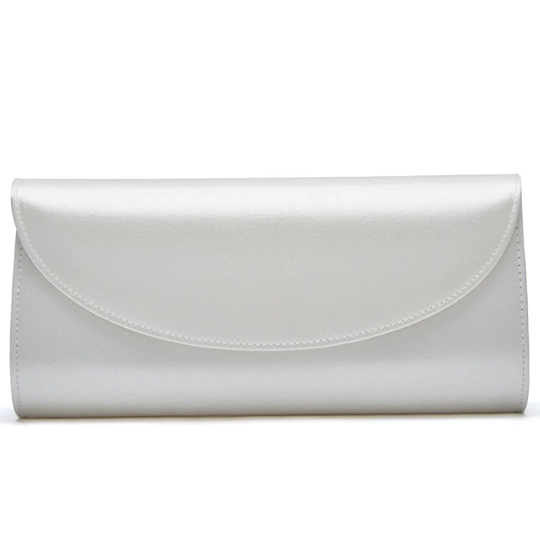 Rainbow Club Ivory Satin Bridal Clutch Bag Celina - Elegant Wedding Purse for Bride, Bridesmaids & Special Occasions | Perfect for Ceremony, Reception & Formal Events