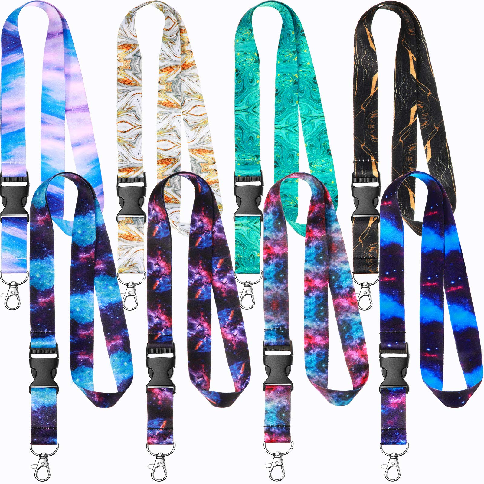 8-Piece Lanyard Set for Keys & ID Badges - Office & Event Use