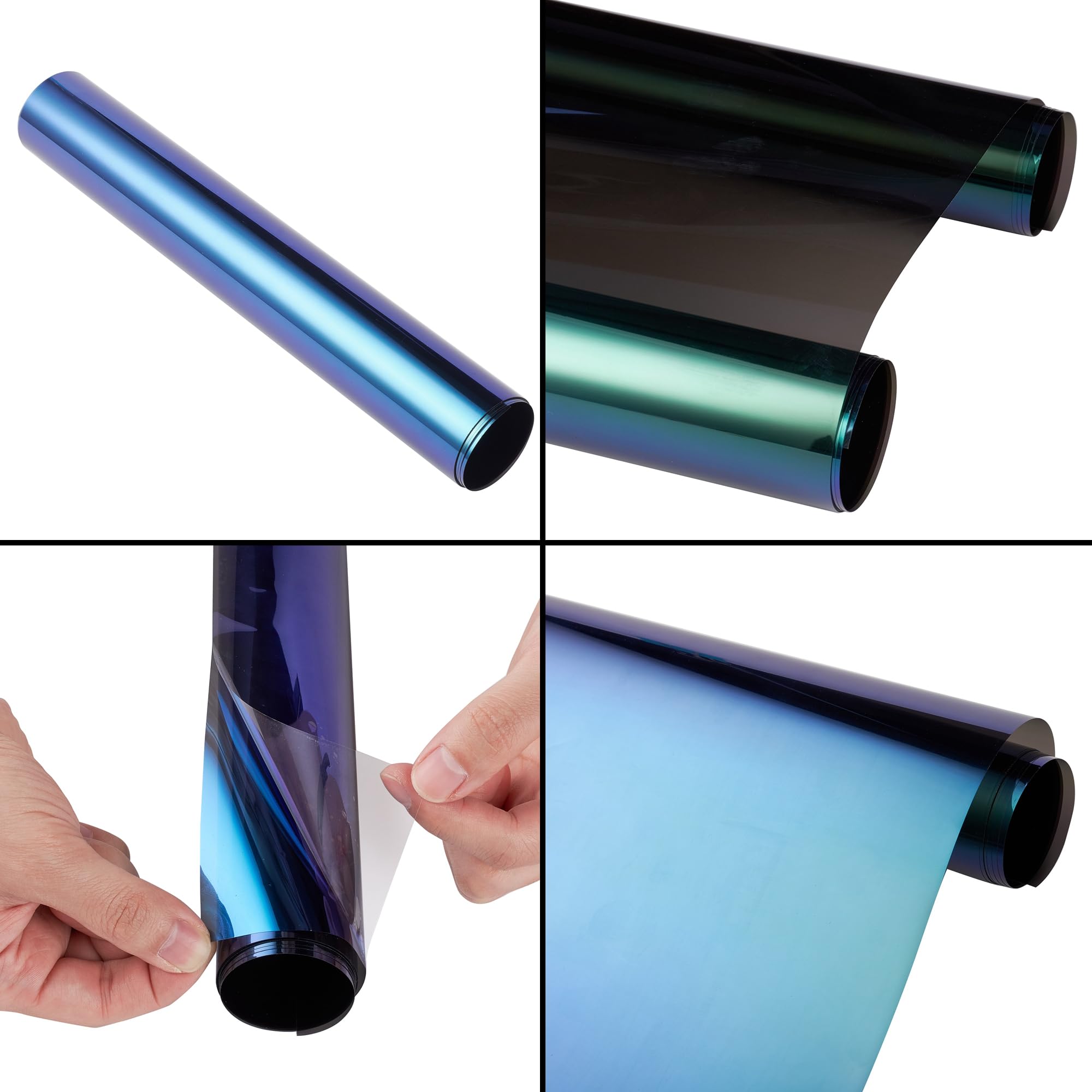 Purple Chameleon Car Window Tint - 25.59'' x 51.18'' Reflective Sun Shade Film for UV Protection & Heat Reduction - Perfect for Sedans, SUVs, and Trucks