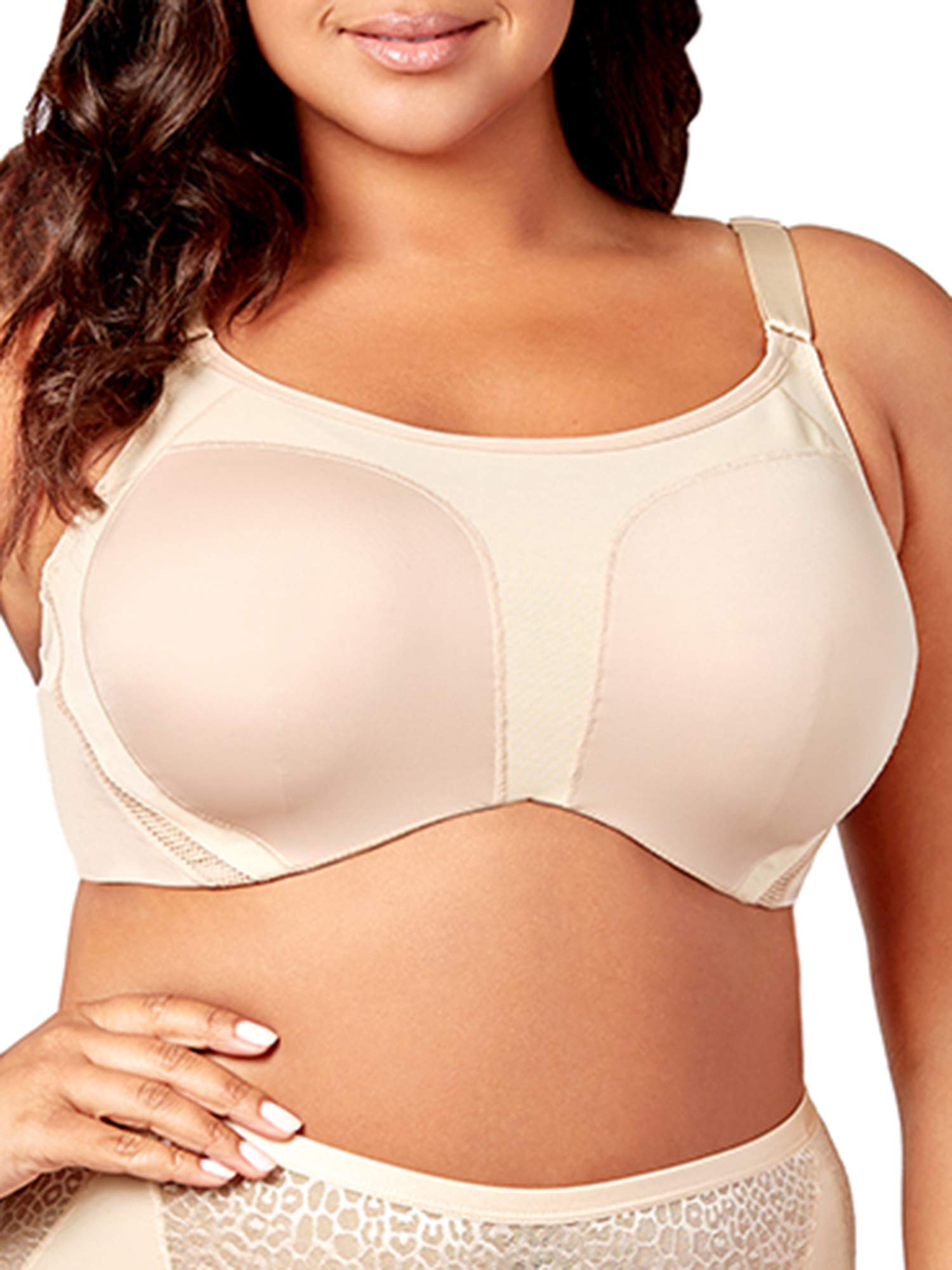 Elila Women's 2511 Supportive Microfiber Underwire Sports Bra - High Impact Workout, Running, Yoga & Gym Activewear for Women