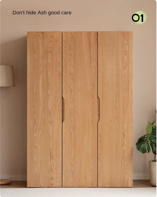 Solid Oak Wood Wardrobe - Premium Quality, Spacious Storage for Bedroom, Closet & Home Organization