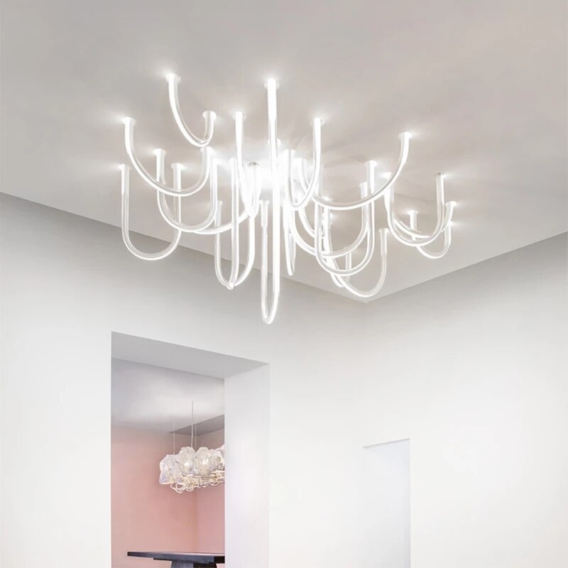 Soft Hose LED Ceiling Chandelier Light Fixture - Modern Crystal Pendant Lighting for Dining Room, Bedroom & Living Room - Elegant Home Decor & Ambient Lighting Solution
