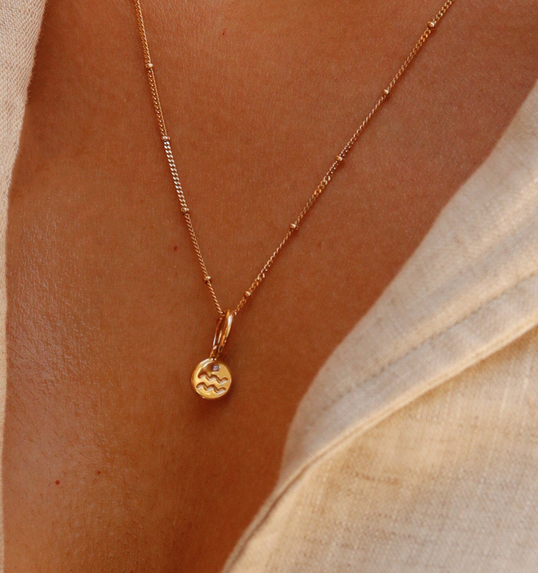 Aquarius Zodiac Necklace - Sterling Silver Constellation Pendant for Women - Perfect Birthday Gift & Everyday Jewelry for Horoscope Lovers