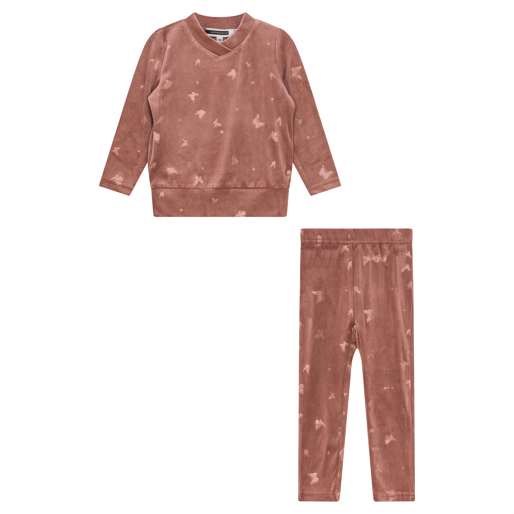 Elegant Butterfly Motif 2-Piece Set - Women's Floral Print Lounge Pajama Set for Home Relaxation & Sleepwear