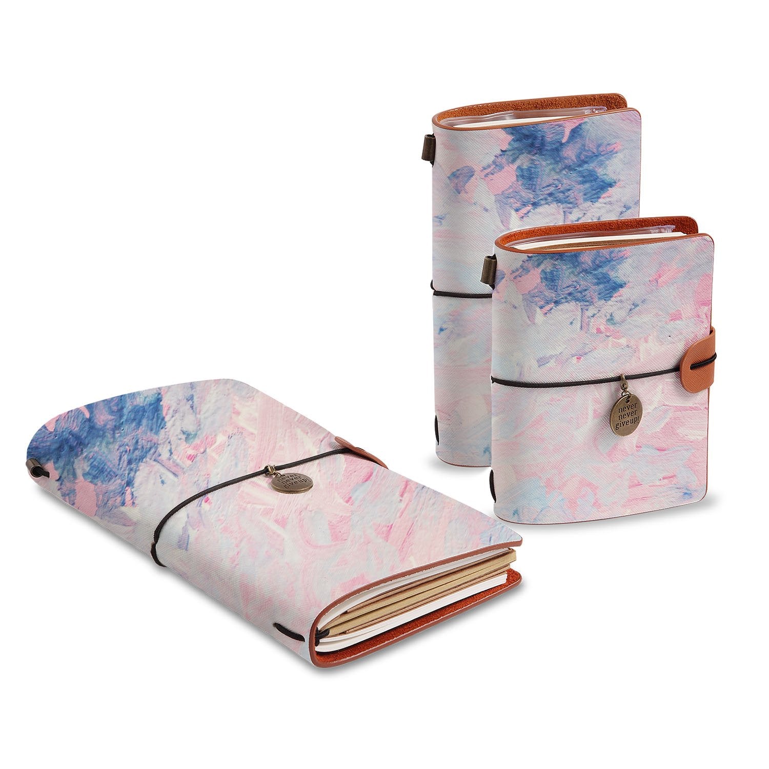 Premium Traveler's Notebook with Abstract Oil Painting Design - Perfect for Journaling, Sketching & Gift Giving | Durable Cover for Artists, Writers & Travel Enthusiasts