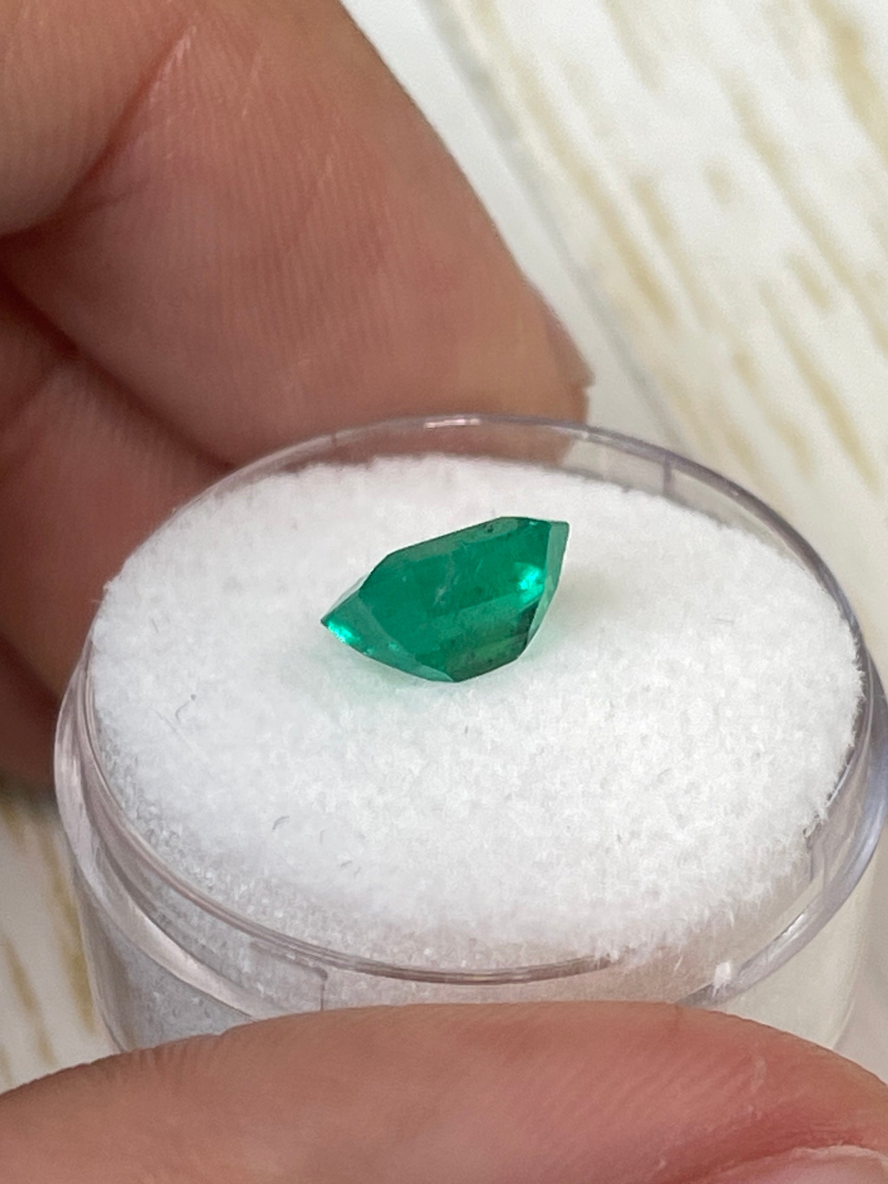 1.94 Carat 8.5x7mm Natural Colombian Emerald - Loose Green Gemstone with Unique Freckles, Emerald Cut for Jewelry Making & Engagement Rings