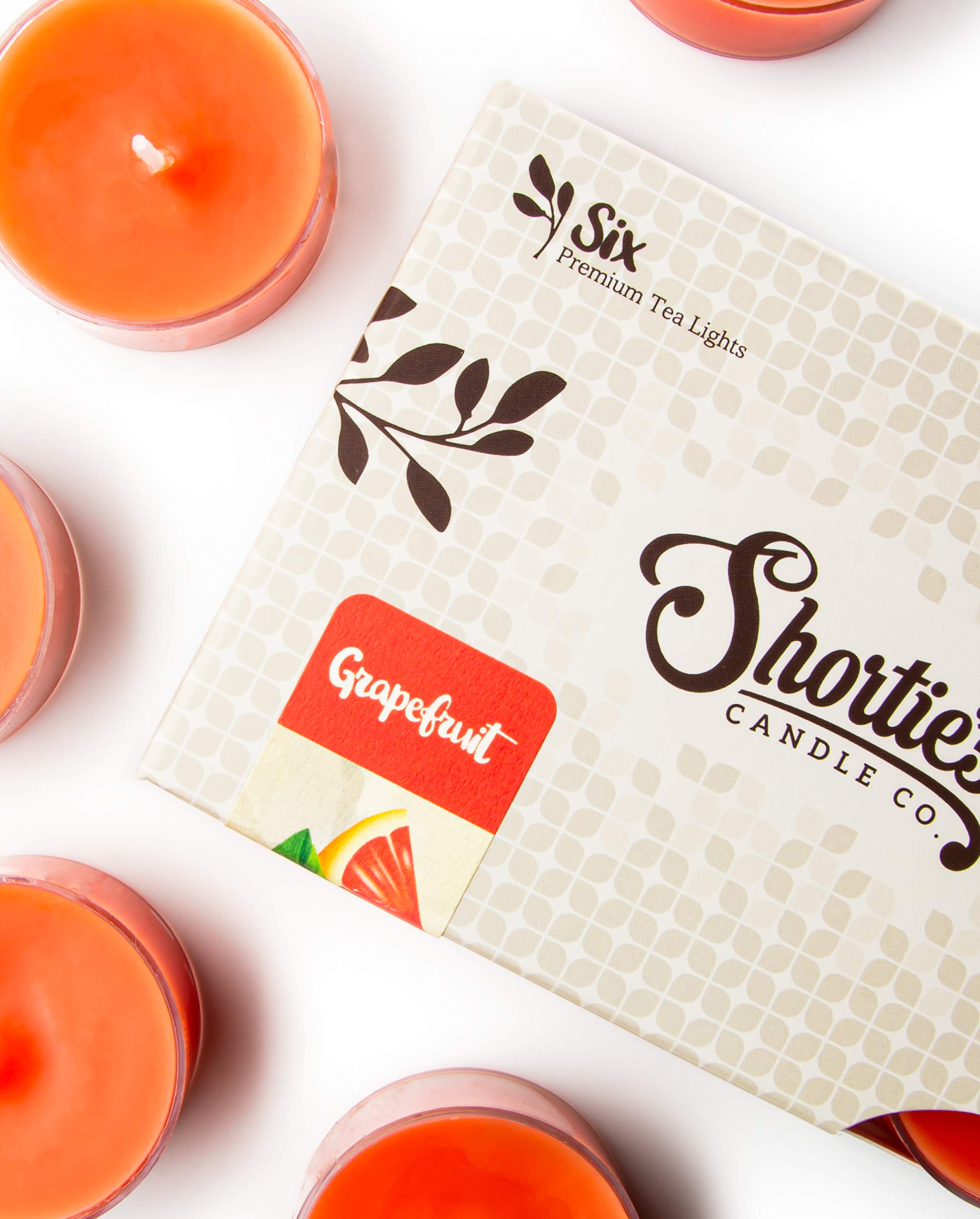 Premium Grapefruit Scented Tealight Candles - 6 Pack Pink Tea Lights with Essential Oils | Highly Fragrant, Made in USA | Fruit & Berry Collection | Perfect for Relaxation, Spa, Romantic Dinners & Home Decor