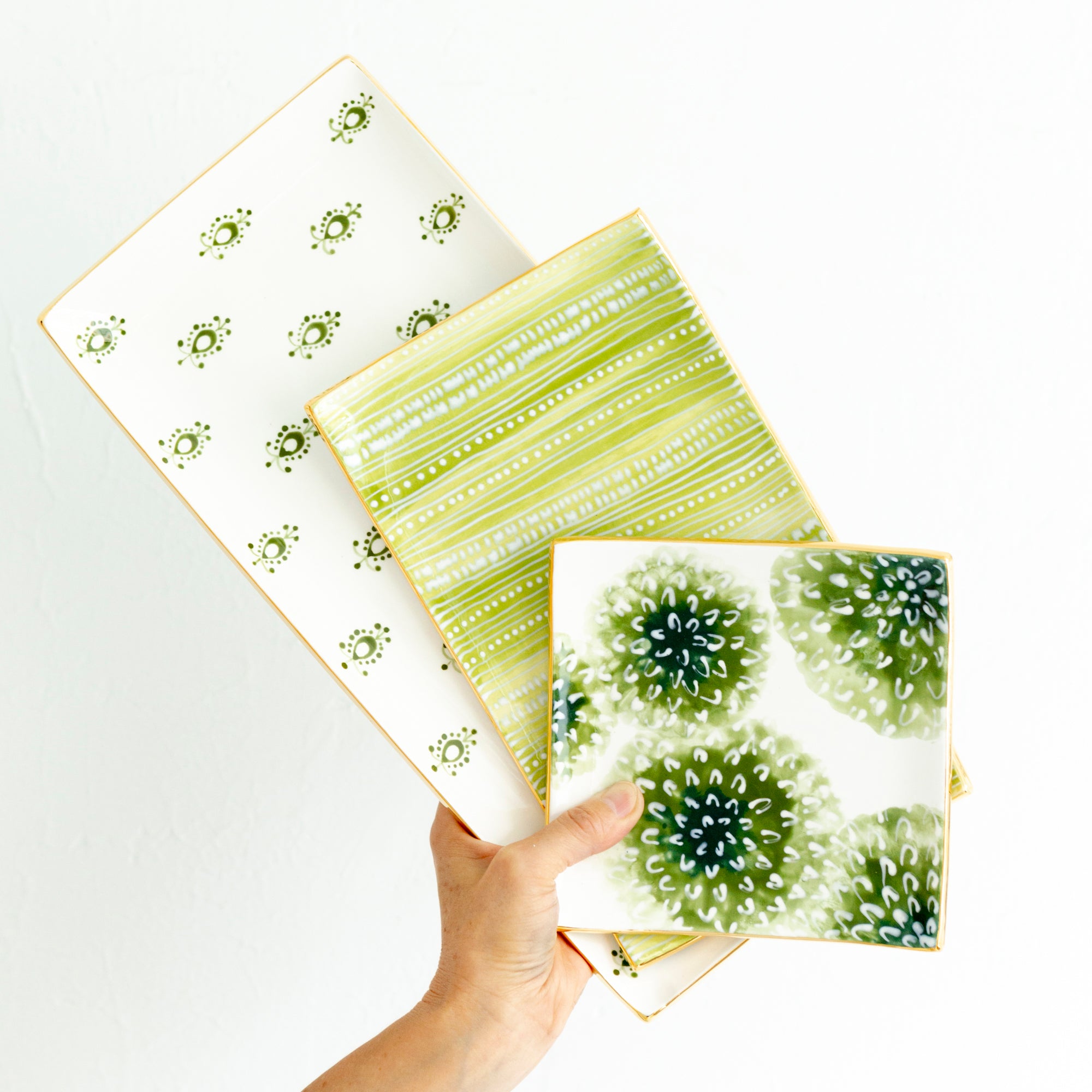 Eco-Friendly Green Serving Trays Set - Perfect for Parties, Picnics & Home Organization | Durable & Stylish