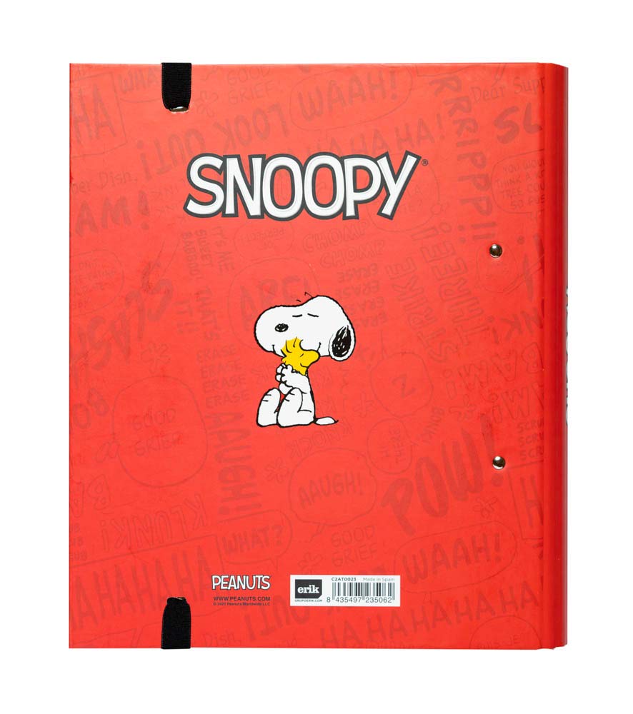 Premium Snoopy 2-Ring Binder A4 Folder - 10.6 x 12.6 Inch (27 x 32 cm) Red - Durable School & Office Supplies for Organizing Documents, Notes & Homework - Perfect for Students, Teachers & Professionals