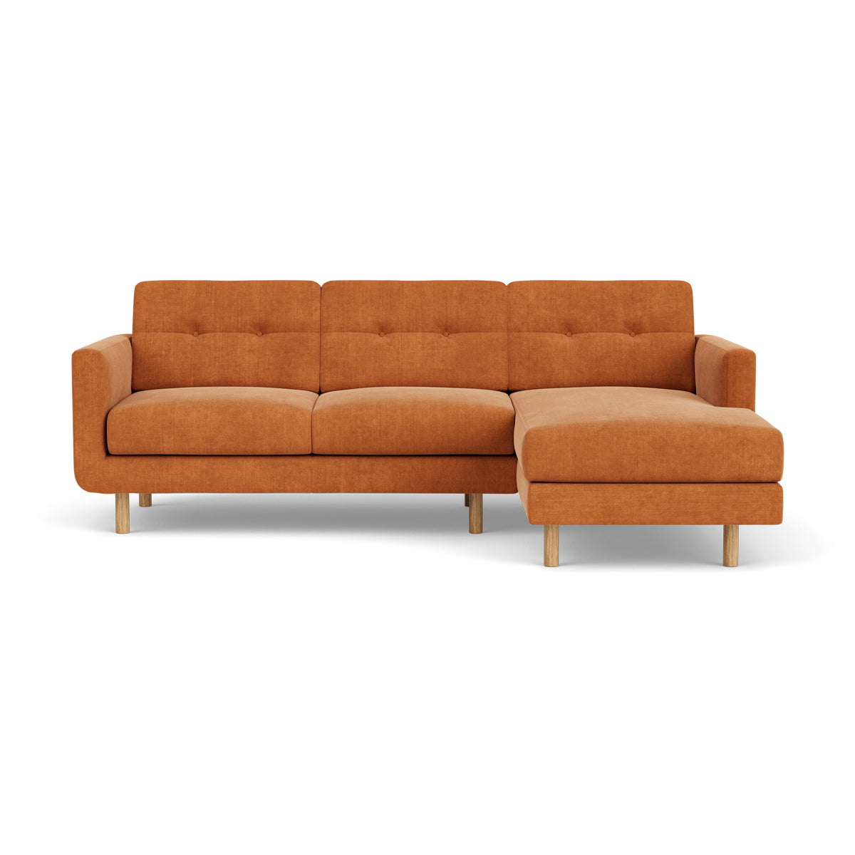 Conrad Fabric Right Chaise Sofa - Modern Sectional Couch for Living Room, Lounge & Home Theater - Comfortable Upholstered Furniture with Chaise Lounge