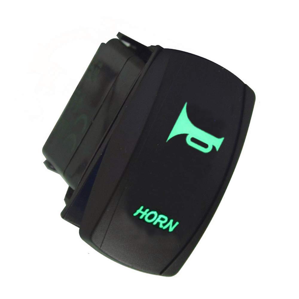 ESUPPORT 12V 20A Rocker Toggle Switch with Green LED - Momentary 5-Pin Car Motor Switch for Horn, Lights & Speakers | Perfect for Automotive, Marine & DIY Electrical Projects