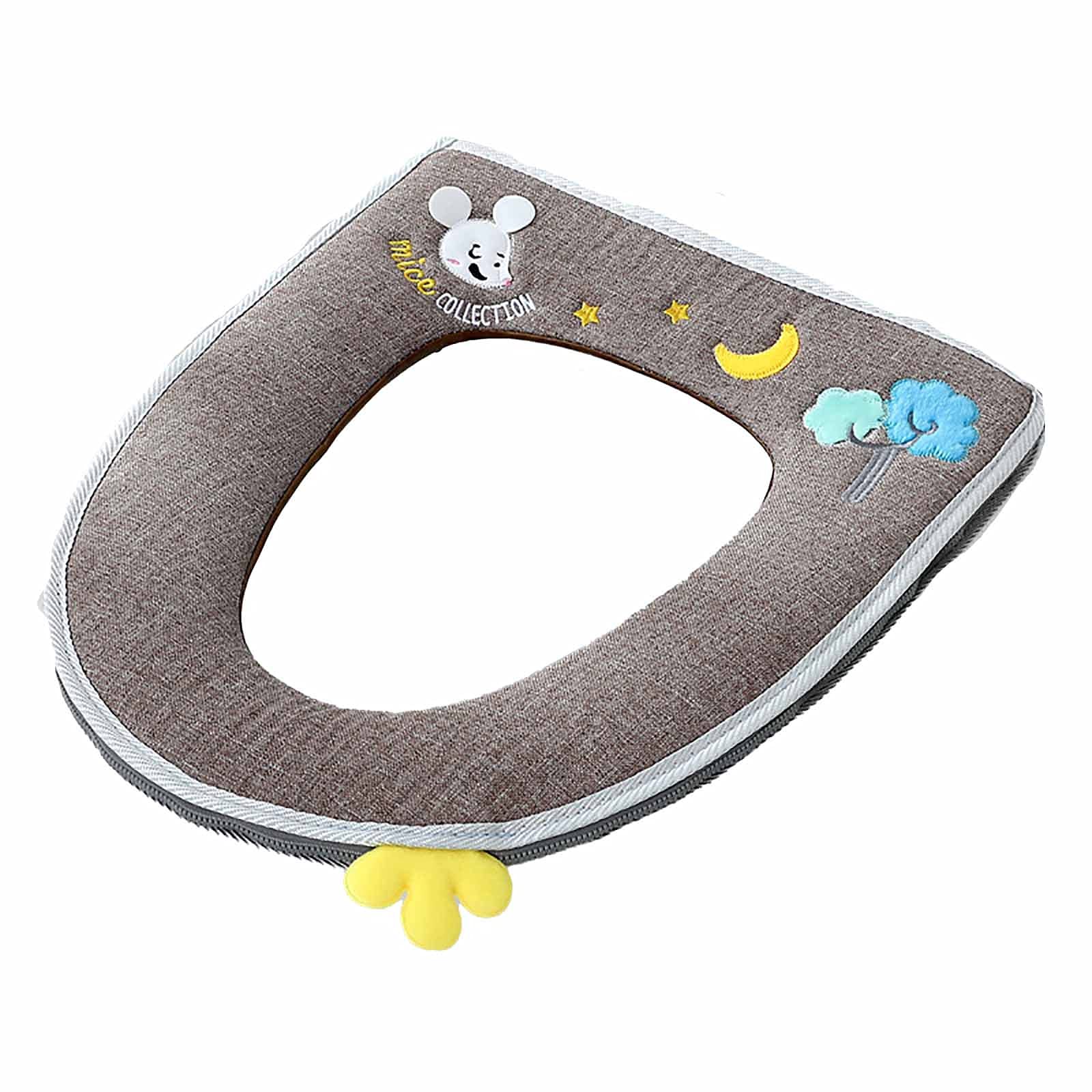 Xuptor Portable Toilet Seat Cushion - Soft Toilet Cover Pad with Non-Slip Design, Warm Toilet Seat Mat for Home & Travel - Brown (Perfect for Elderly, Pregnant Women & Cold Weather Use)