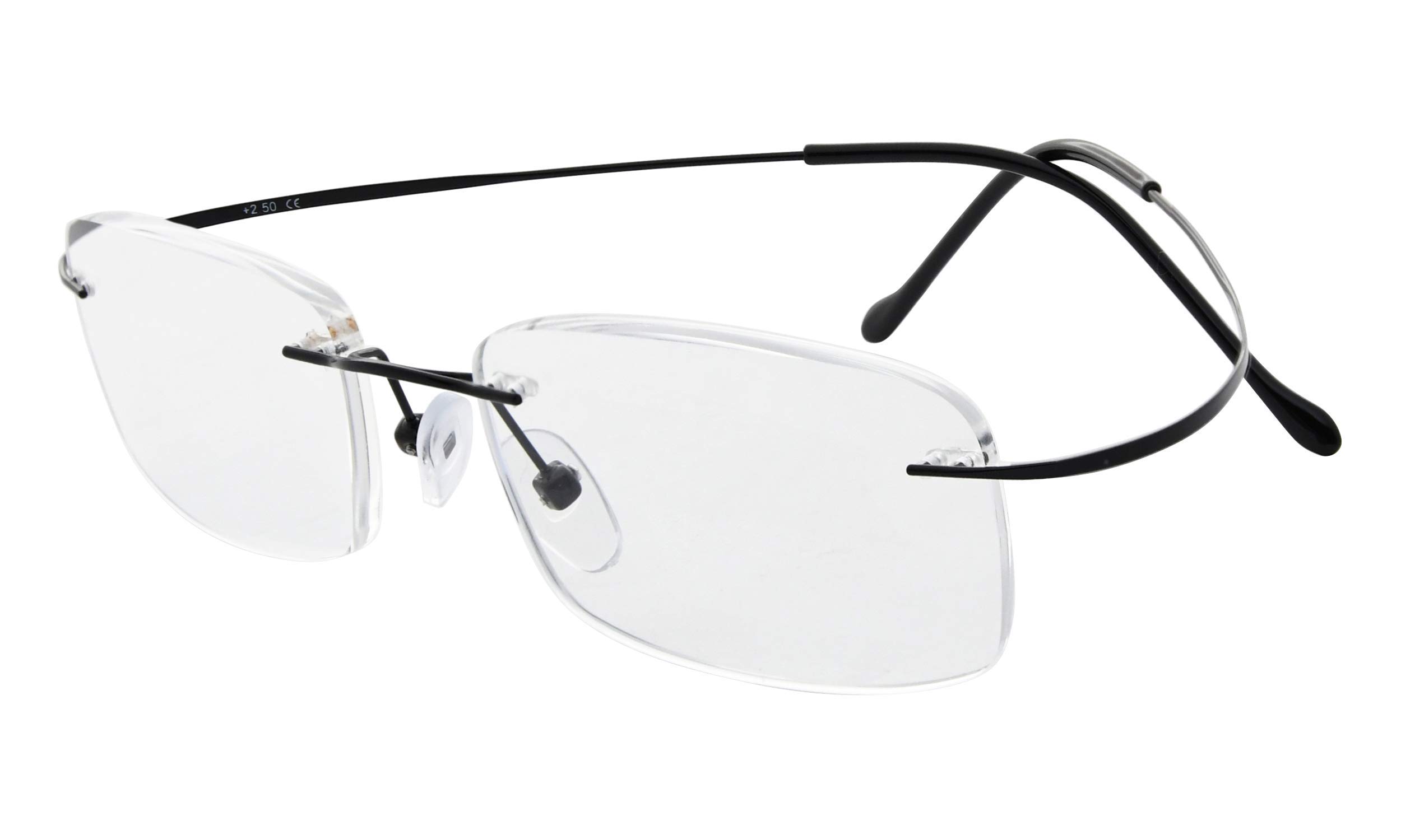 Titanium Rimless Reading Glasses for Men - Lightweight & Durable Eyewear - Perfect for Reading, Computer Work & Everyday Use