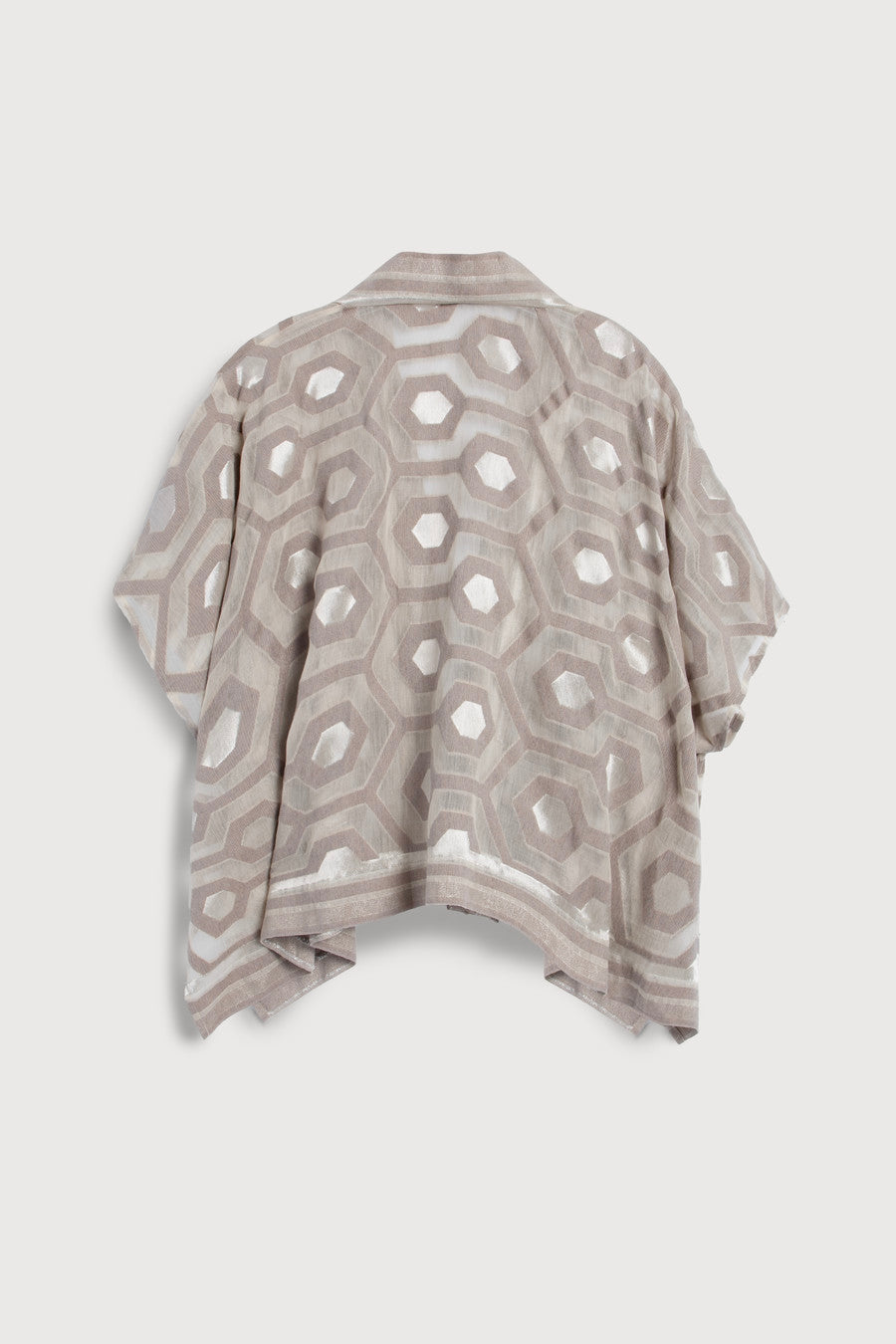 Stylish Geometric Cotton Short Open Poncho for Women - Lightweight Summer Cover-Up for Beach, Travel, and Casual Outings