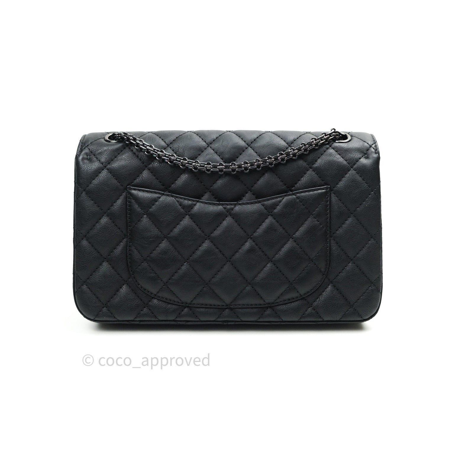 Chanel 2.55 Quilted Reissue 226 Double Flap Bag in So Black Crumpled Calfskin Leather - Luxury Handbag for Women, Perfect for Evening Events & Special Occasions
