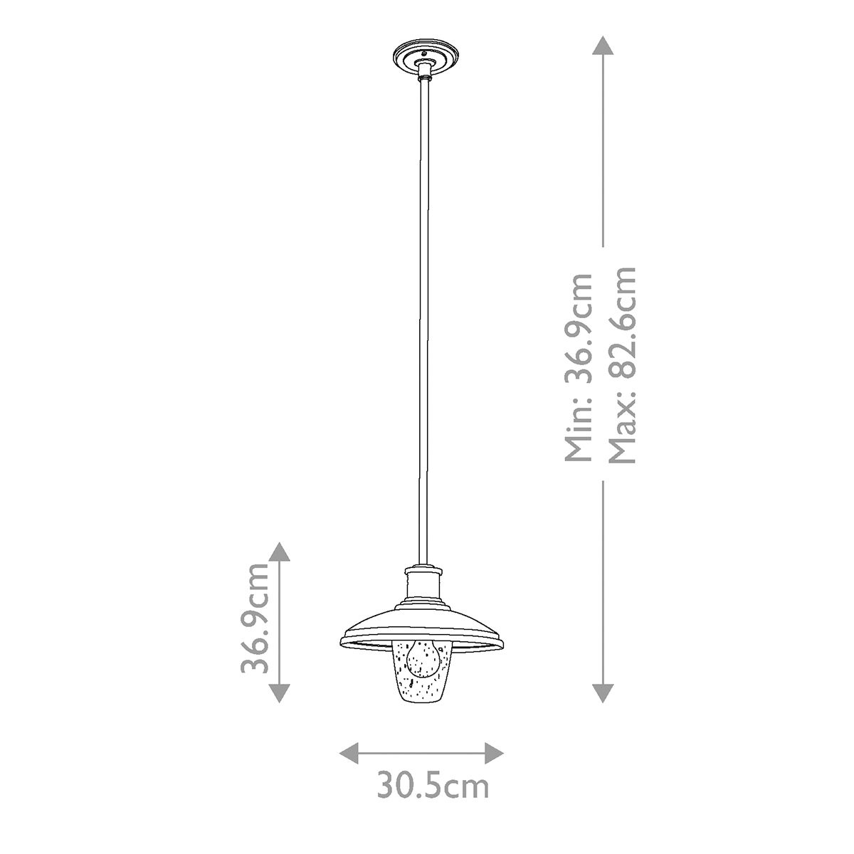 Allenbury 1 Light Outdoor Pendant Light Fixture - Textured Black Finish, IP44 Waterproof Rating, E27 Socket - Perfect for Porch, Patio, and Garden Lighting
