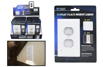 08-2569 Outlet Plate Night Light (2 Pack) - Dimmable LED Night Light for Bedroom, Hallway, Bathroom & Nursery - Safe & Energy Efficient Plug-in Nightlight