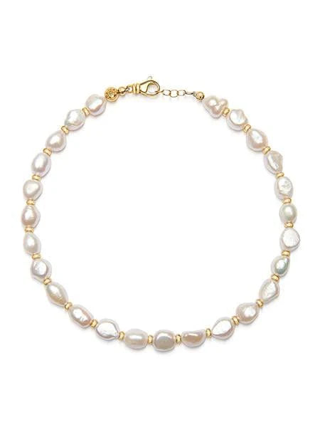 Nialaya Women's Baroque Pearl Choker Necklace - Vintage Style Pearl Jewelry for Women - Perfect for Weddings, Parties & Special Occasions