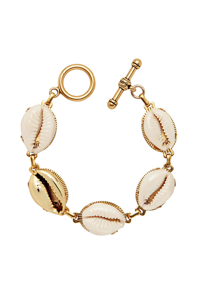 Brinker & Eliza All Summer Long Bracelet - Dainty Gold Plated Beaded Bracelet for Women, Trendy Stackable Jewelry Gift for Her - Perfect for Beach Vacations, Date Nights & Everyday Wear