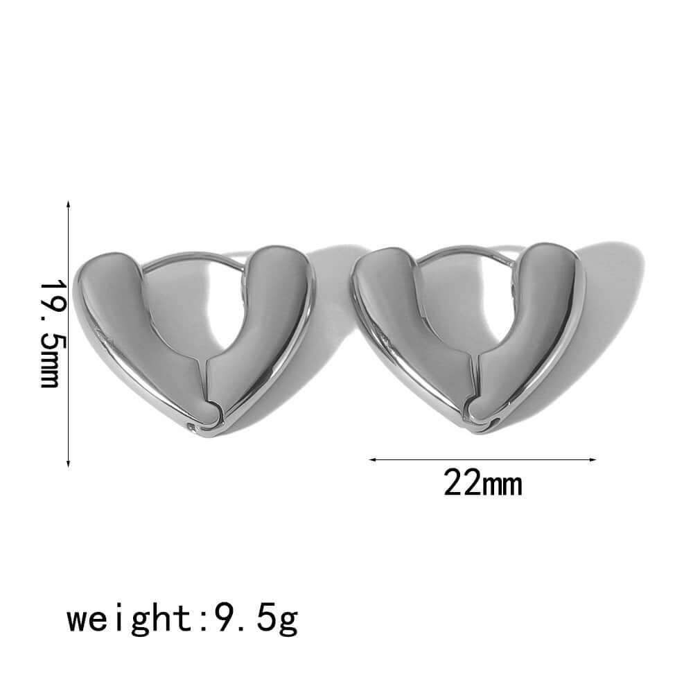 TE6472 Simple Metallic Trillion Huggie Hoop Earrings - Minimalist Everyday Jewelry for Women, Perfect for Work, Date Night & Casual Outfits