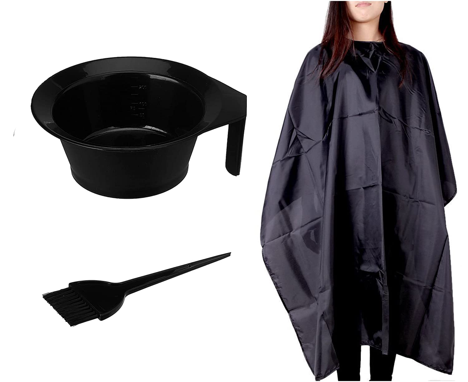 Professional Hair Color Mixing Bowl with Brush & Cutting Sheet - Black Salon & DIY Hair Dyeing Kit for Men & Women - Perfect for Home & Professional Salon Use