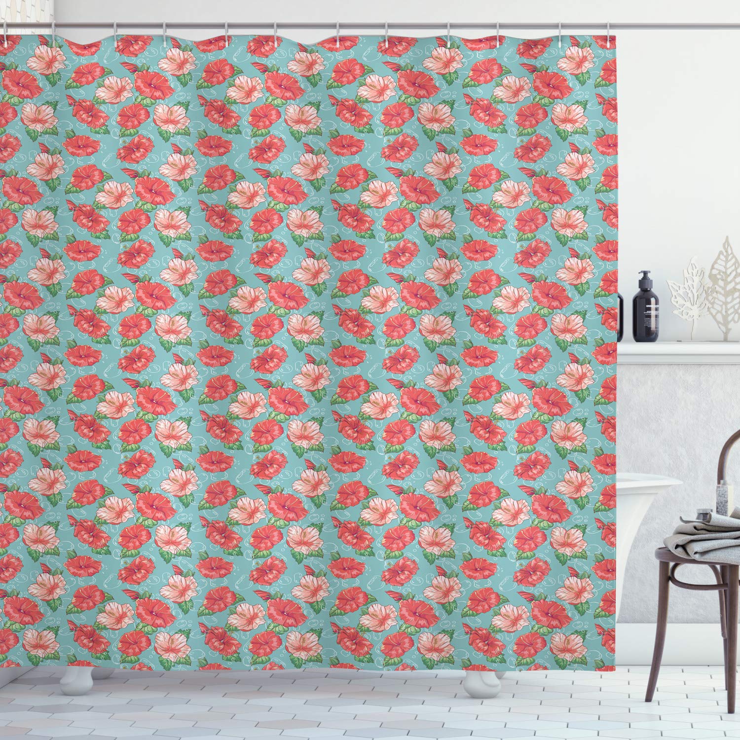 Ambesonne Tropical Hibiscus Shower Curtain - 69
