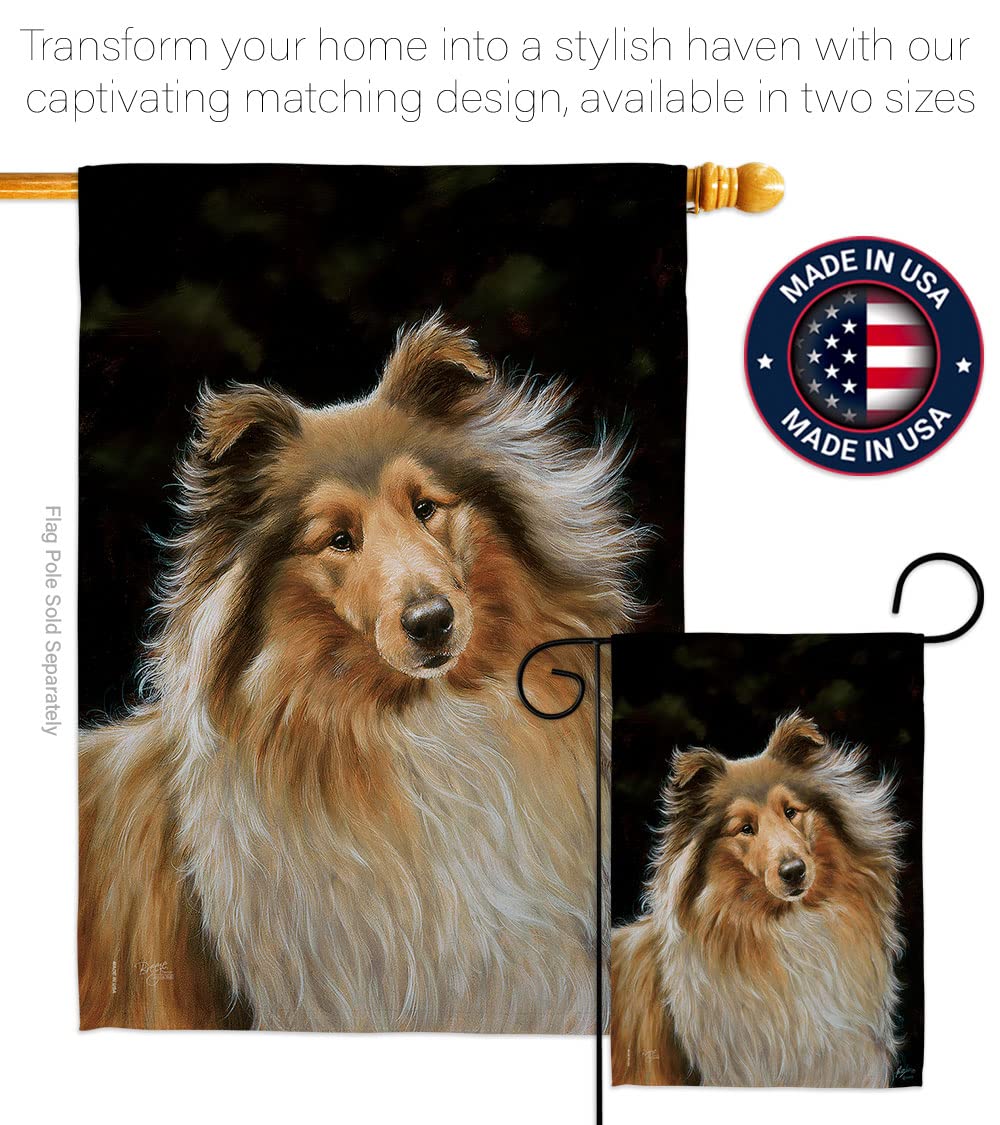 Collie Pet House Flag Set 28x40