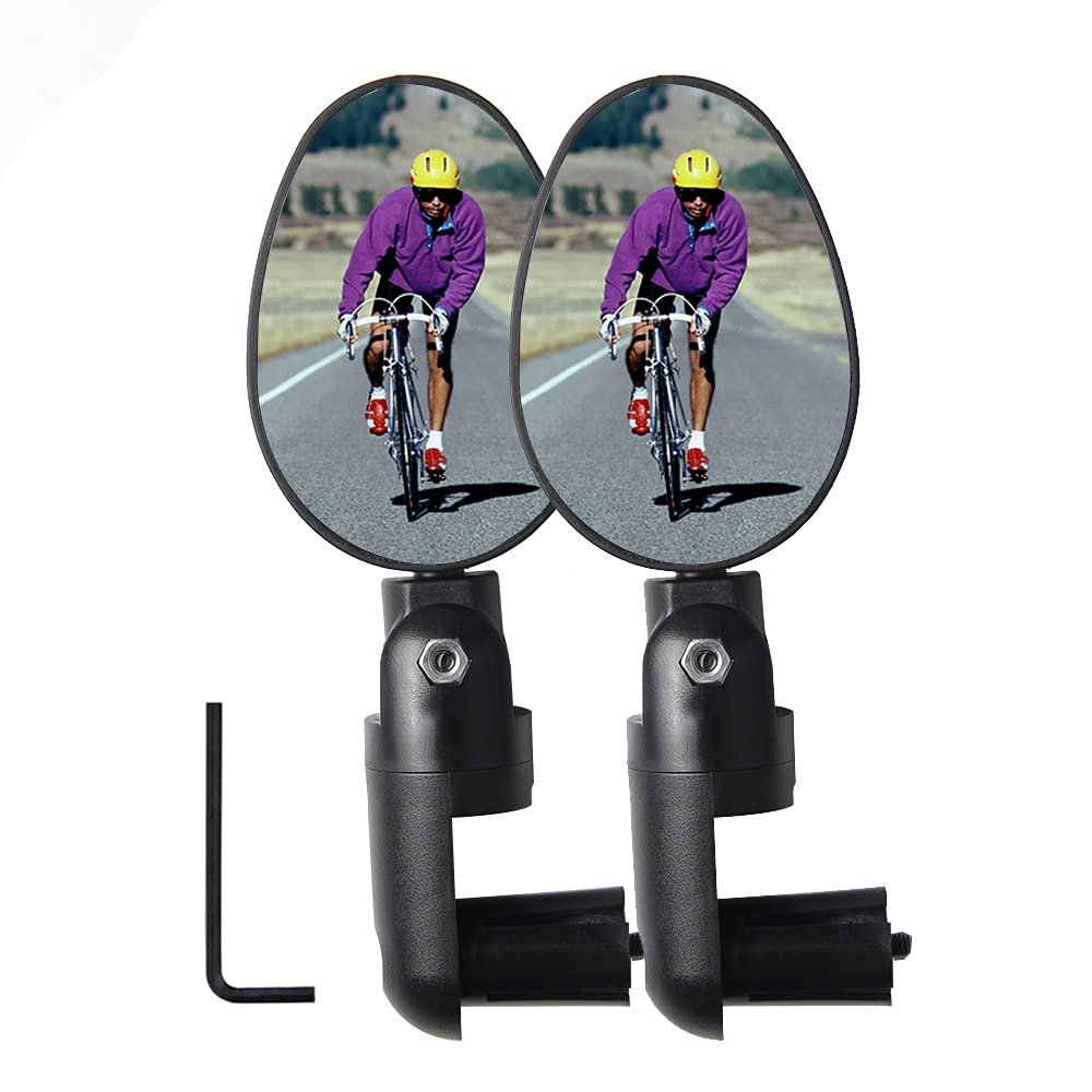 Ultralight Adjustable Bike Handlebar End Mirror - Rotatable Acrylic Rear View Bicycle Mirror for Safe Cycling | Easy Mount Bike Accessories for Road & Mountain Bikes