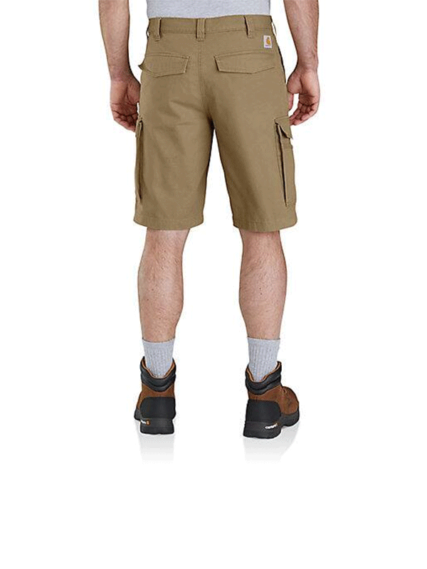 Carhartt 103542 253 Men's Rugged Flex Relaxed Fit Canvas Cargo Work Shorts Dark Khaki - Durable Workwear for Construction, Landscaping & Outdoor Activities