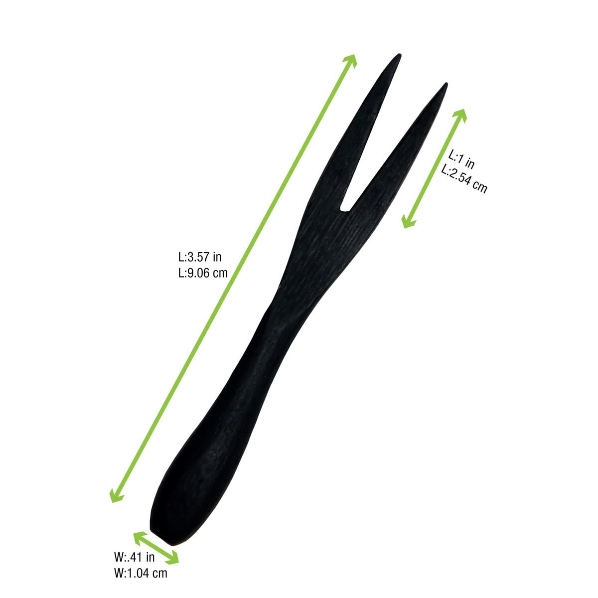 PacknWood 209BBNEMKA - 500-Pack Black Bamboo Mini Forks (3.5