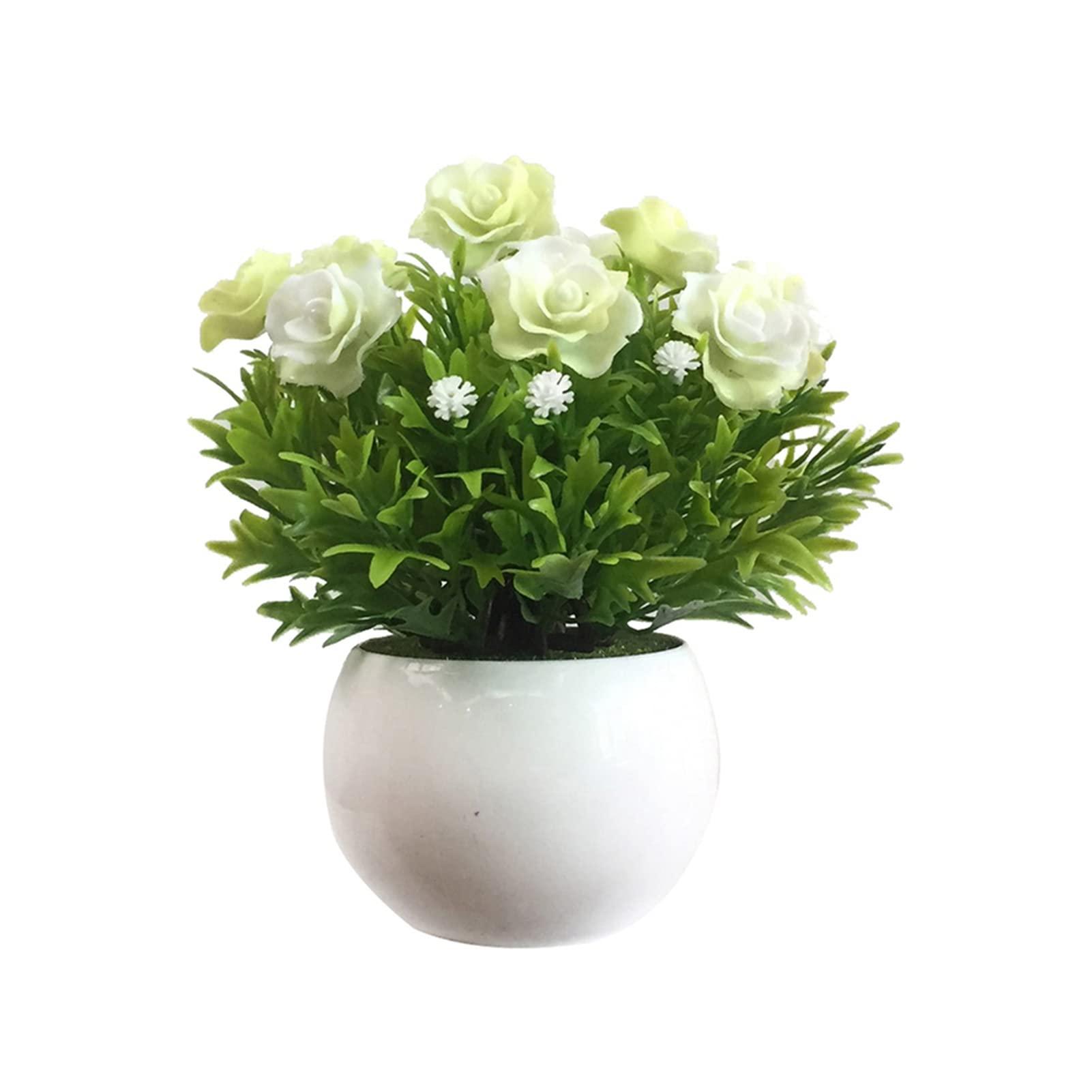 Artificial Fake Flowers for Home & Garden Decor - 1PC Potted Rose Red Bonsai Plant for DIY, Wedding, Party, Office & Stage Decoration | Lifelike Faux Floral Arrangement    Perfect for brightening up living rooms, bedrooms, desks, reception areas, event venues, and outdoor patio spaces. Adds elegant charm without maintenance!