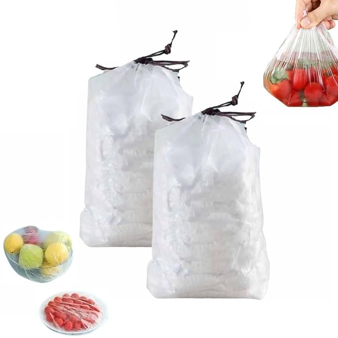200-Pack Reusable Silicone Food Storage Bags - Elastic Stretchable Freezer Bags for Meal Prep, Snacks & Leftovers | Dishwasher Safe & Eco-Friendly | Perfect for Kitchen, Picnics & On-the-Go Meals