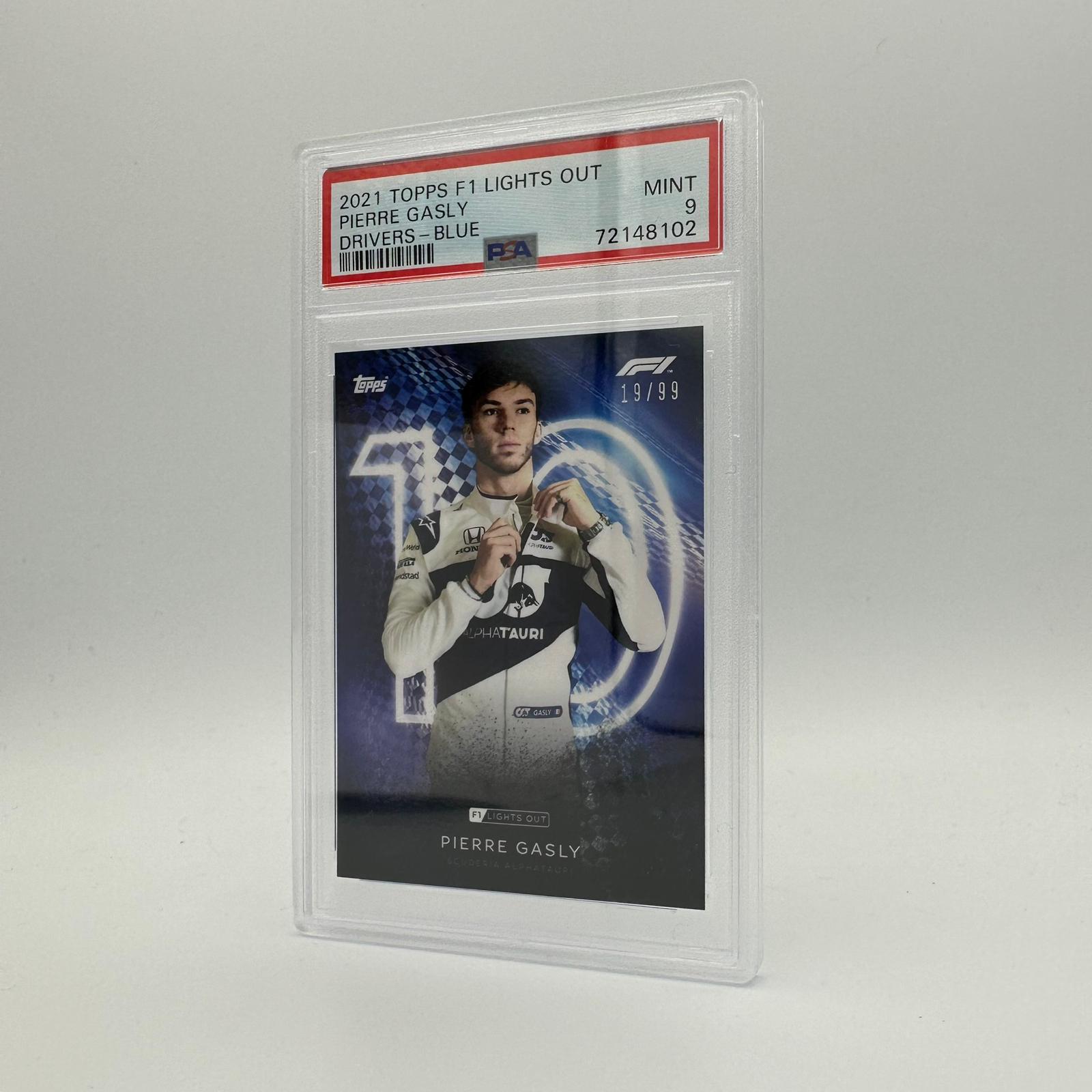 PSA 9 Graded 2019 Pierre Gasly Blue Parallel Racing Card - Perfect for Collectors, Sports Memorabilia & F1 Fans