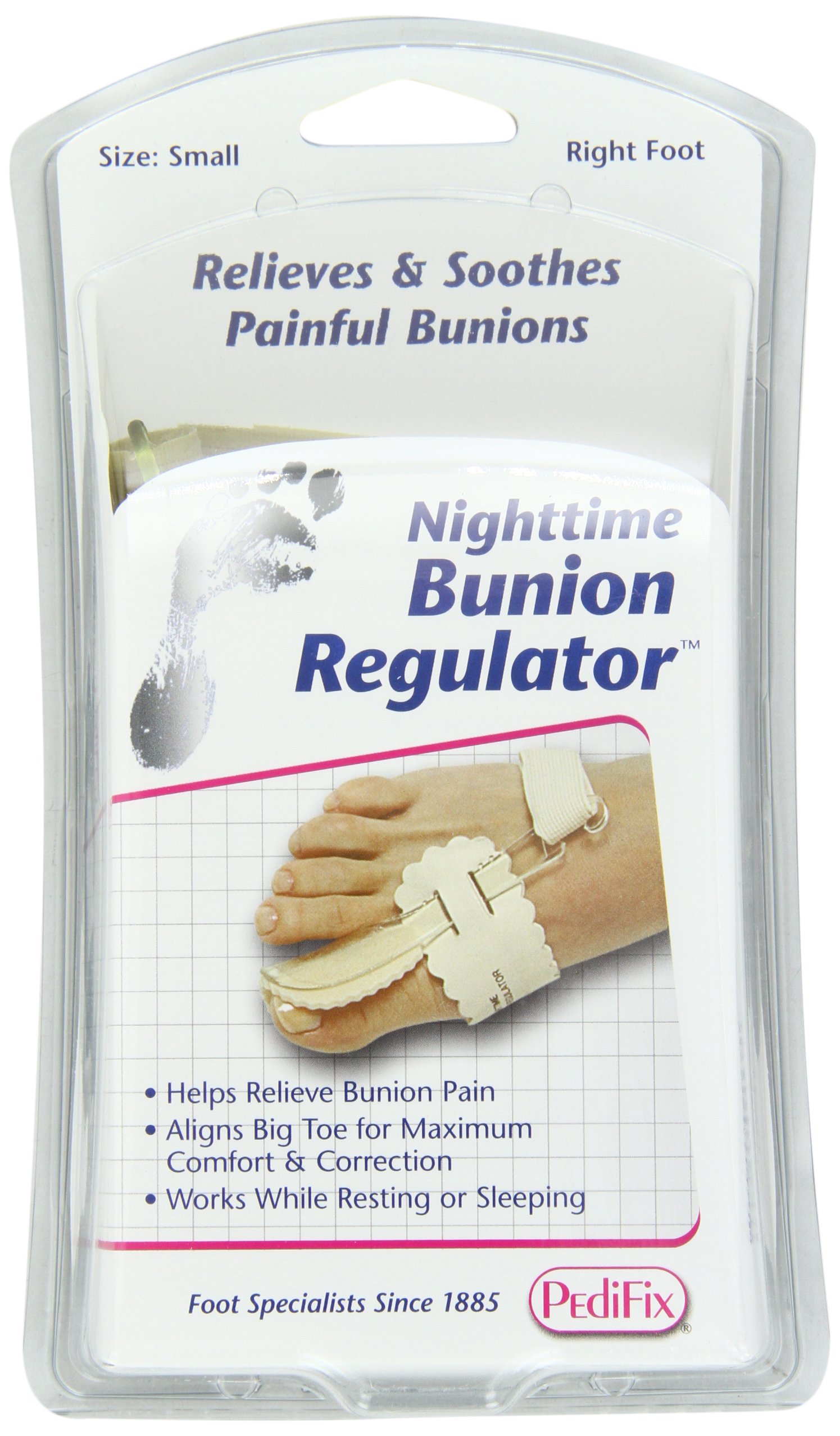 PediFix Nighttime Bunion Corrector for Women & Men - Small Right Foot - Comfortable Bunion Relief Splint for Sleeping & Pain Relief - Ideal for Hallux Valgus & Toe Alignment