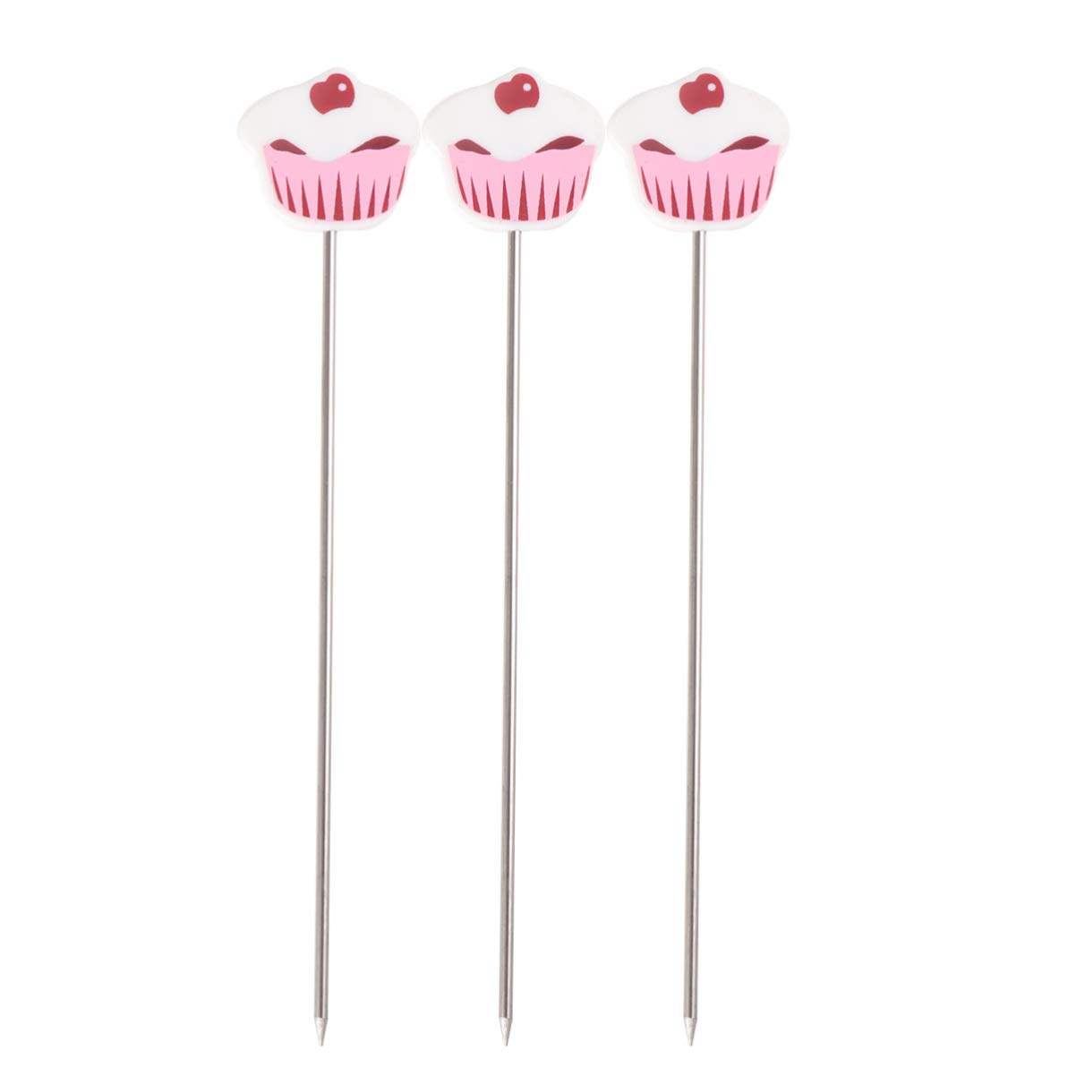 UPKOCH 3-Piece Stainless Steel Cake Tester Probe Set - Cute Cupcake & Muffin Skewers, Baking Stirring Pins for Perfect Bread, Cakes & Pastries | Ideal for Home Bakers & Professional Kitchens