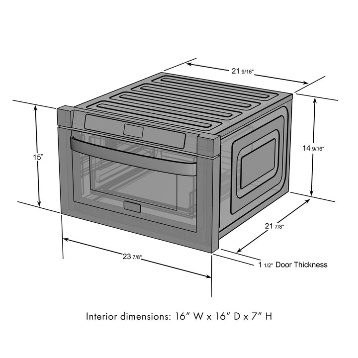 ZLINE 24 Inch 1.2 cu. ft. Built-In Microwave Drawer - Stainless Steel, Under Counter Installation for Modern Kitchens & RVs