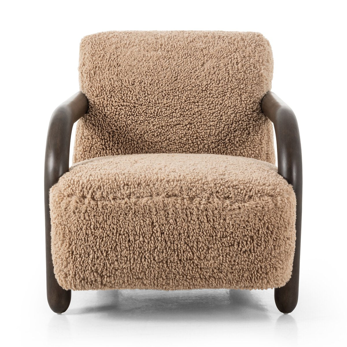 Amelia Chair - Modern Accent Chair with Andes Toast Fabric - Perfect for Living Room, Bedroom, or Office Decor