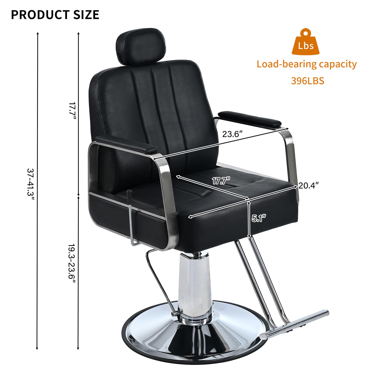Premium Hydraulic Barber Chair - Heavy Duty Adjustable Salon Chair with 360° Swivel for Hair Stylists, Tattoo & Shampoo Services - Ideal for Professional Salons & Home Barber Studios