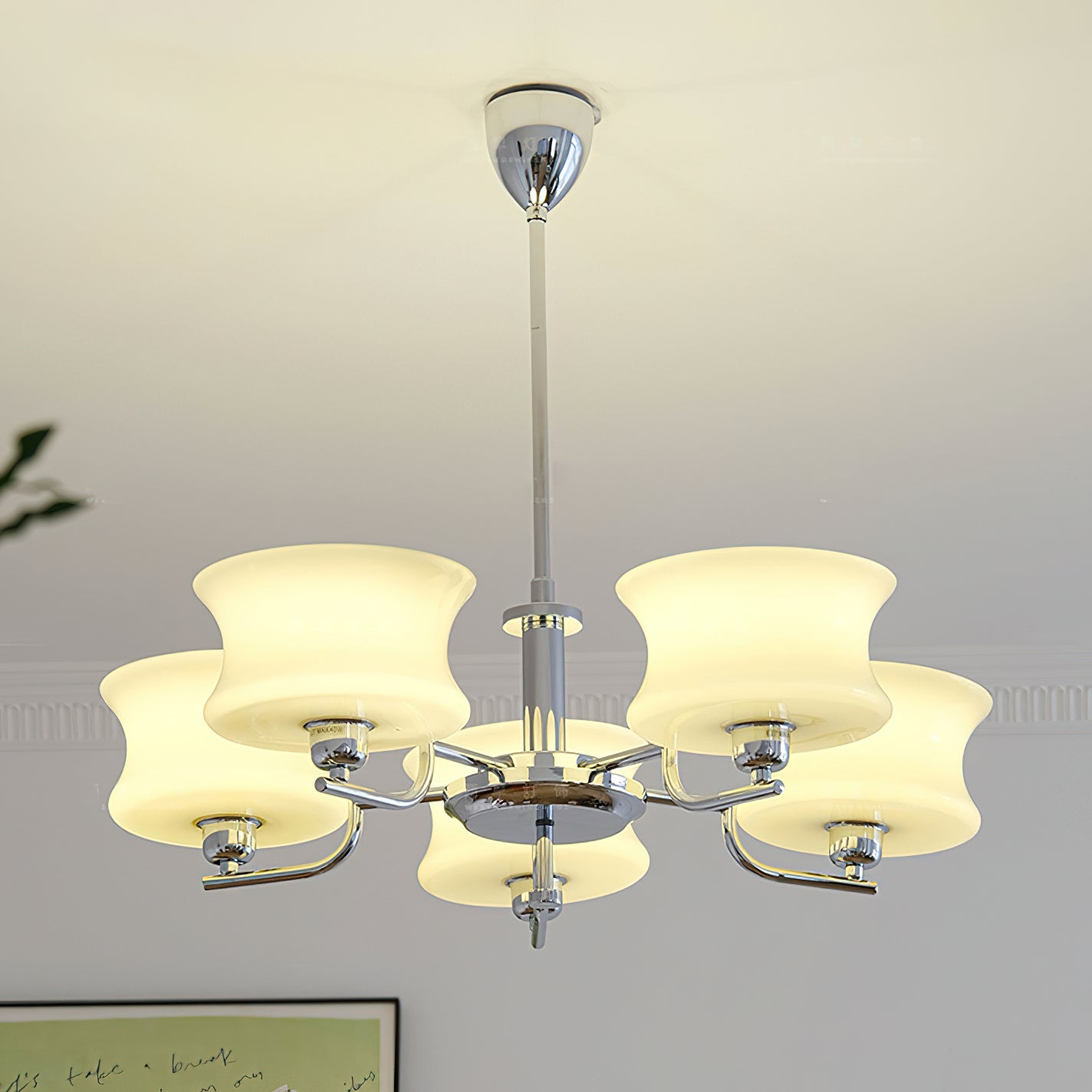Elegant Blue Crystal Chandelier - Modern Ceiling Light Fixture for Dining Room, Bedroom & Living Room Decor | Energy Efficient LED Lighting for Home & Office