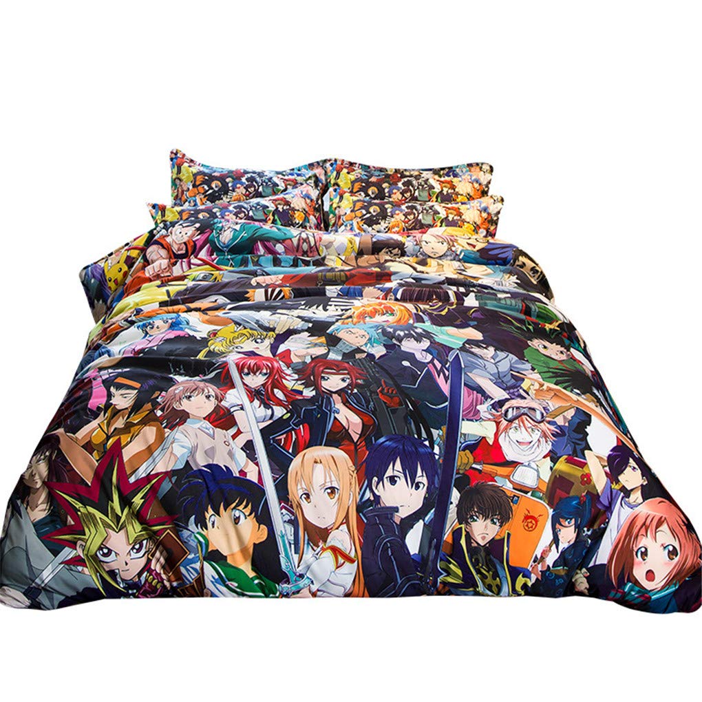 Naruto Anime 3-Piece Reversible Duvet Cover Set - Soft Queen Size Bedding with Printed Design | Perfect Gift for Anime Fans & Naruto Lovers | Ideal for Bedrooms, Dorms & Themed Decor