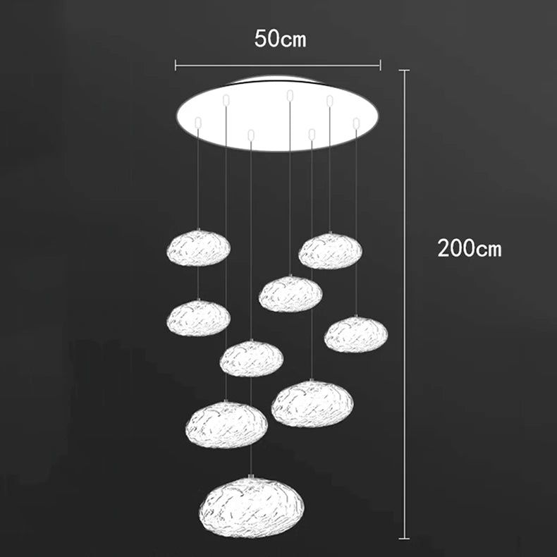 Elegant Crystal Lava Pebbles Chandelier - Modern Home Lighting Fixture for Living Room, Bedroom & Dining Room Decor